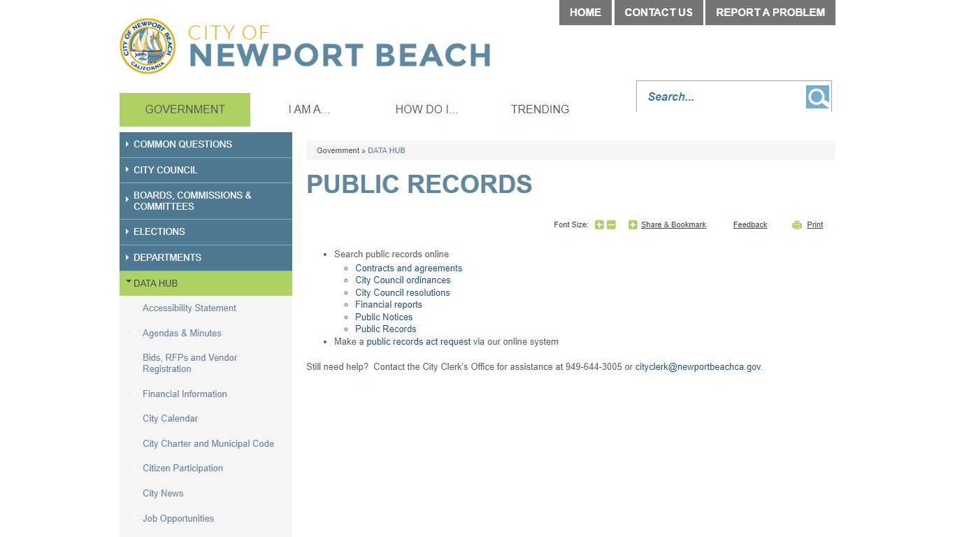 Public Records | City of Newport Beach