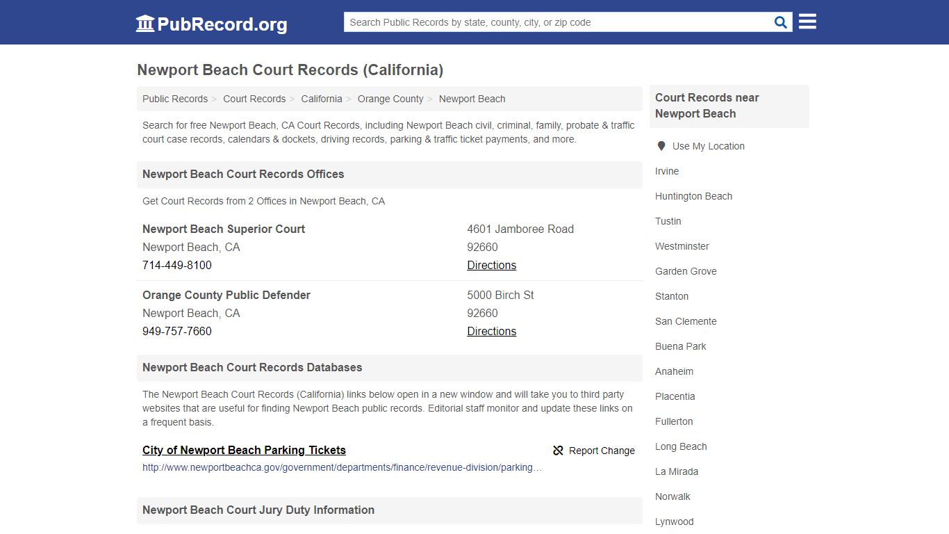 Free Newport Beach Court Records (California Court Records)